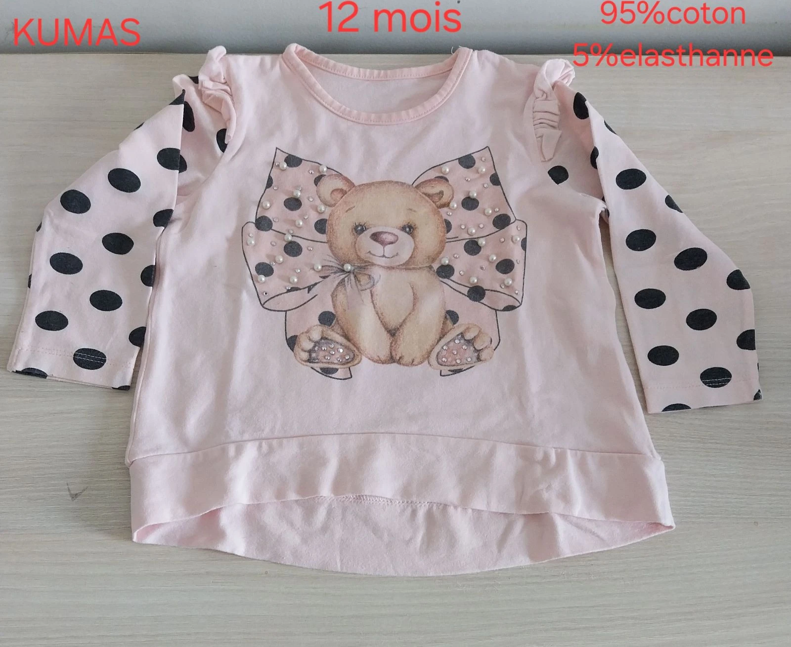 Lot of 4 long-sleeved tops for girls 12 months – photo 5